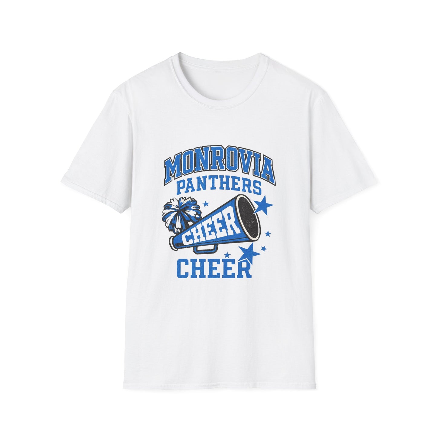 Monrovia Panthers Cheer T-Shirt | Unisex Softstyle, Game Day Wear, Cheer Spirit Shirt, Sports Fan Tee, High School Team Apparel
