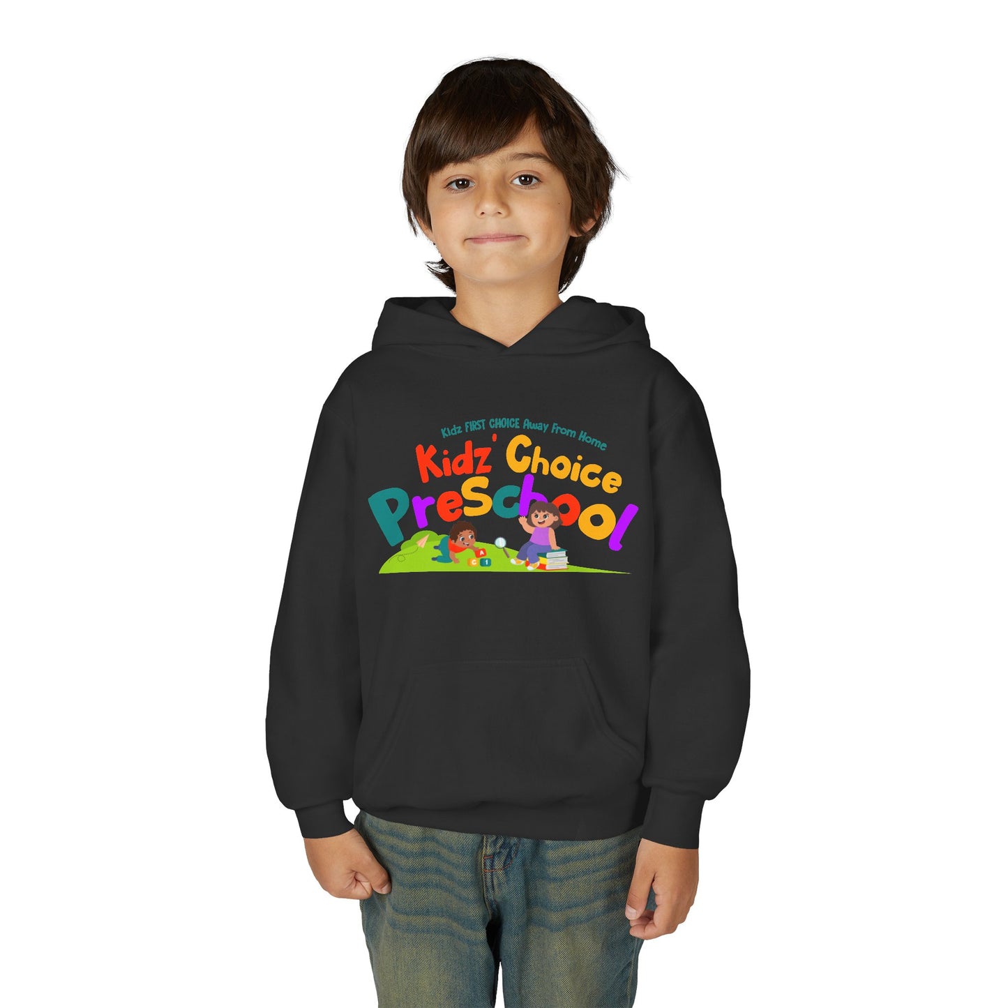 Kidz Choice Preschool Youth Hoodie — Colorful Kids School Logo Sweatshirt