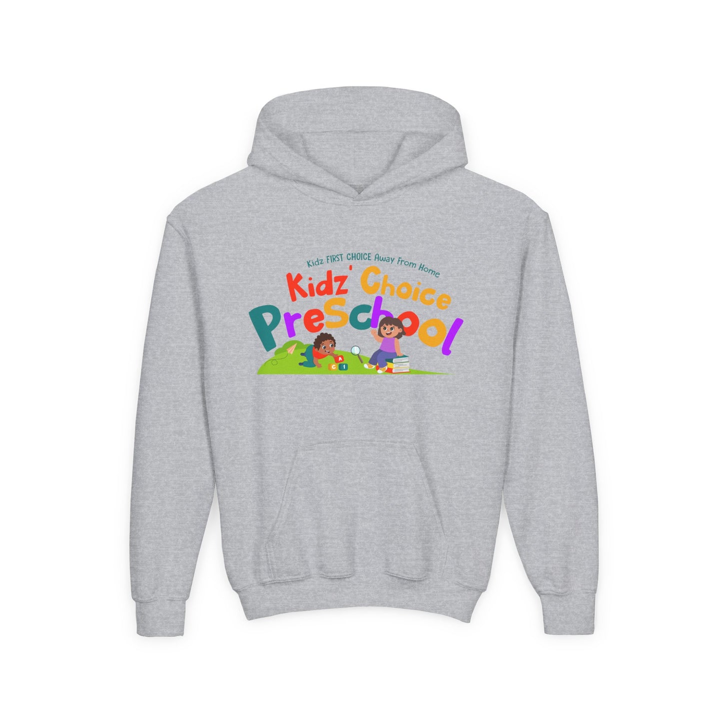 Kidz Choice Preschool Youth Hoodie — Colorful Kids School Logo Sweatshirt