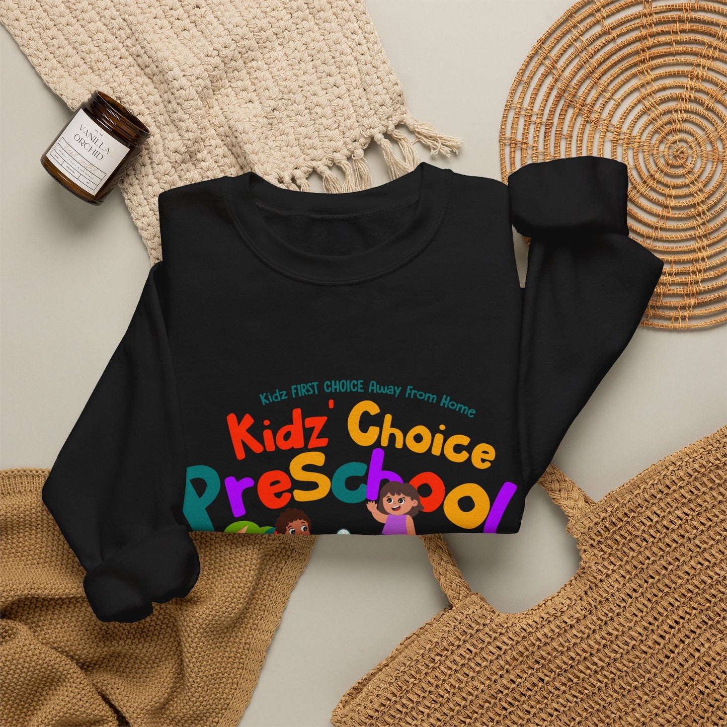 Preschool Staff Crewneck Sweatshirt — 'Kidz' Choice' Colorful Preschool Logo