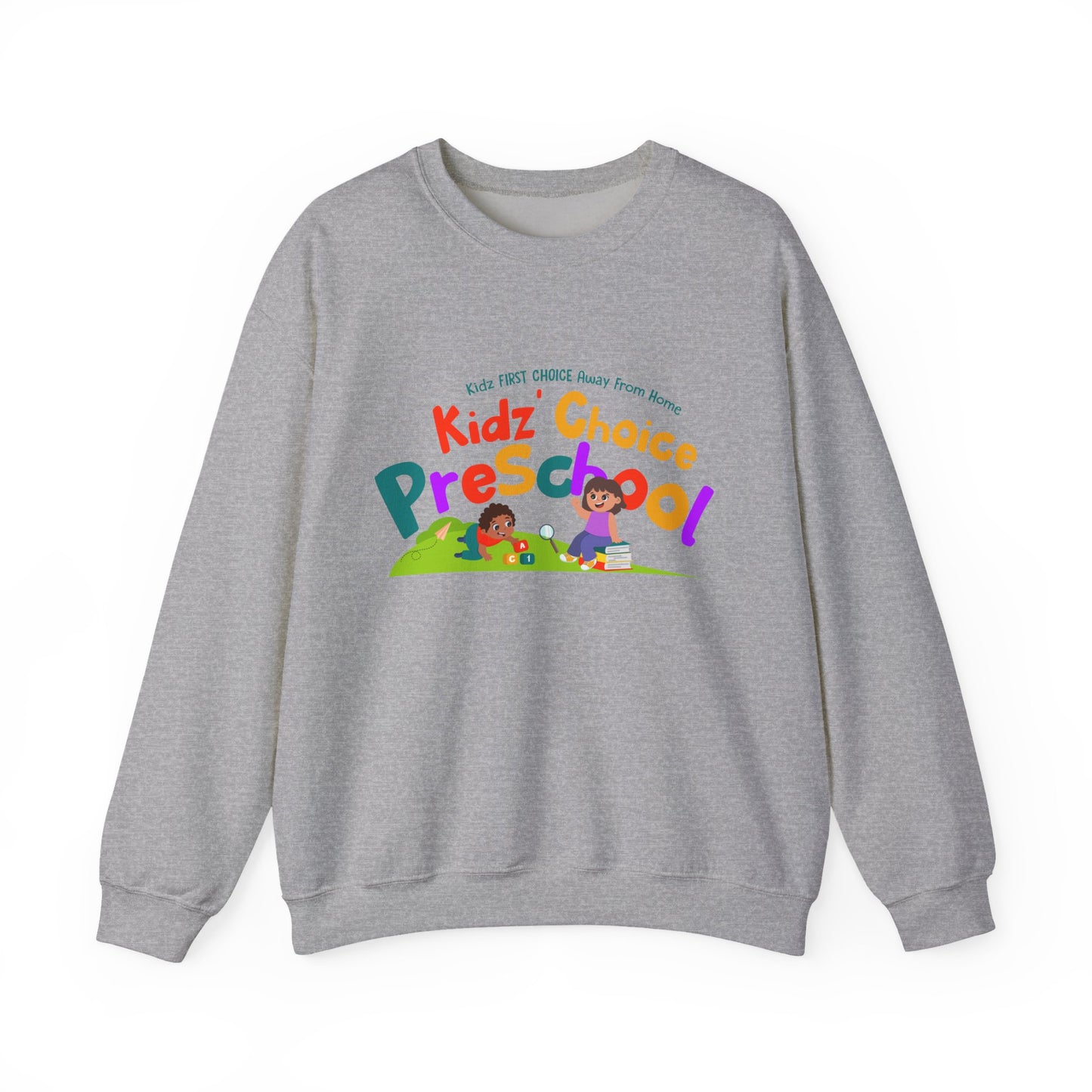 Preschool Staff Crewneck Sweatshirt — 'Kidz' Choice' Colorful Preschool Logo