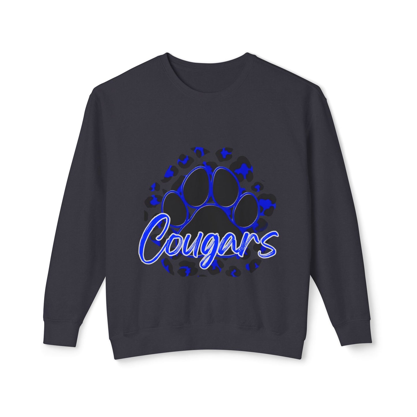 Cougars Paw Leopard Print Crewneck Sweatshirt