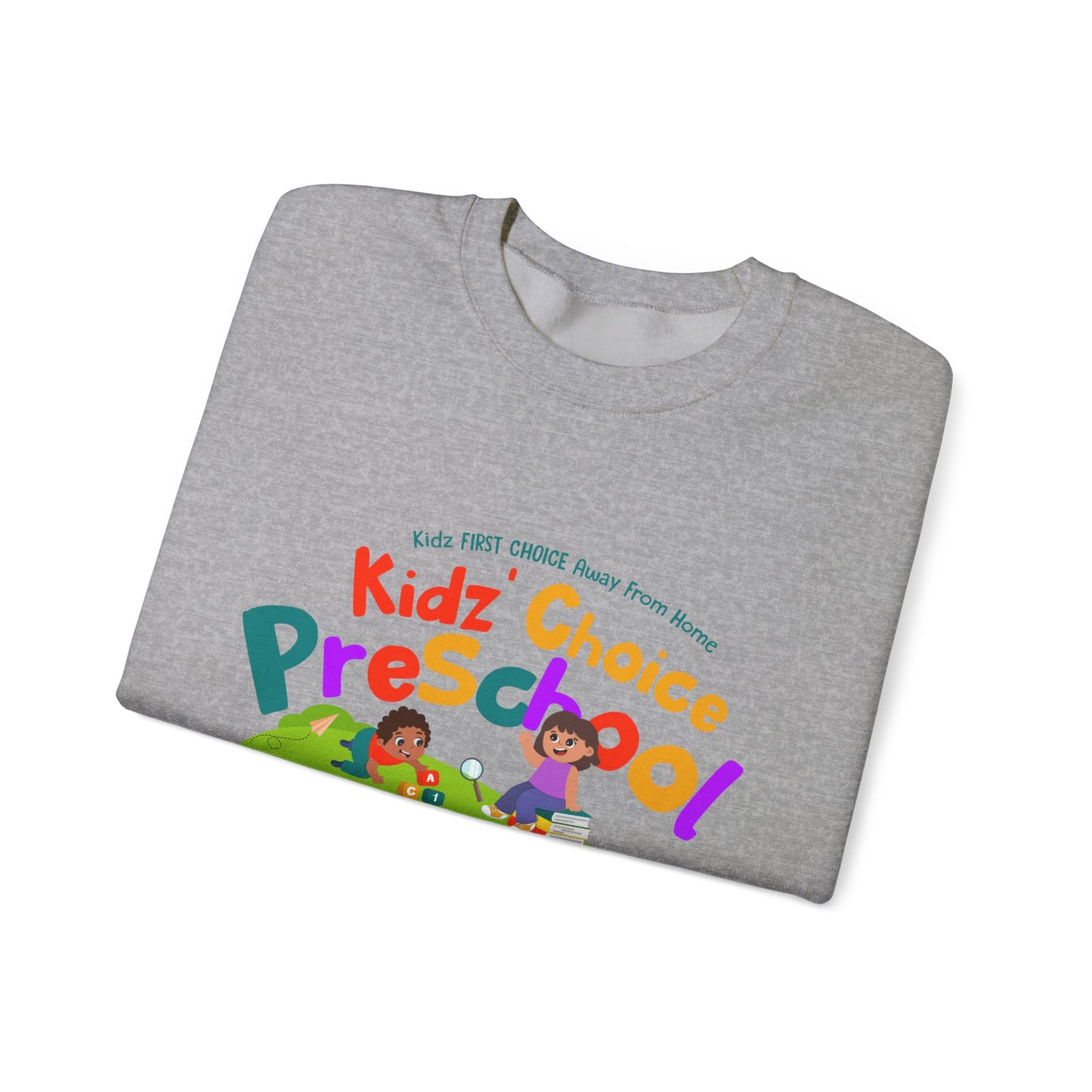 Preschool Staff Crewneck Sweatshirt — 'Kidz' Choice' Colorful Preschool Logo