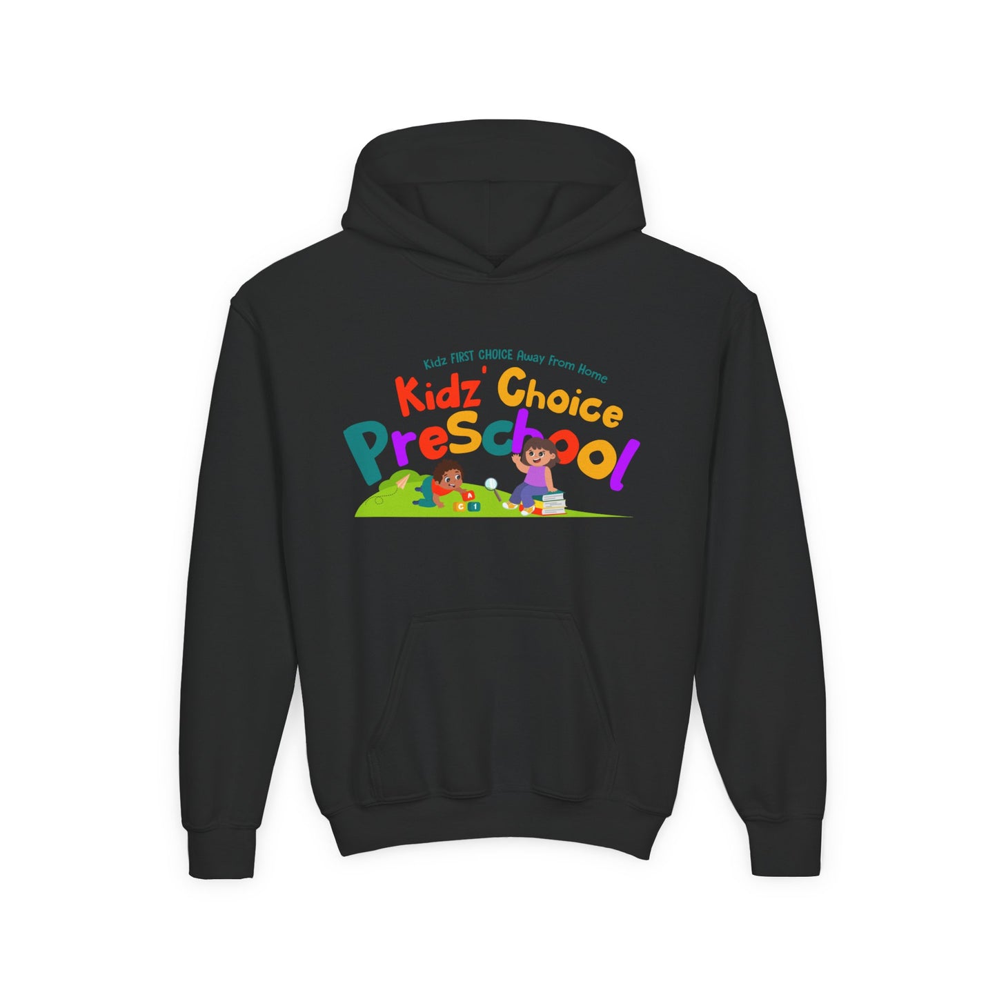 Kidz Choice Preschool Youth Hoodie — Colorful Kids School Logo Sweatshirt