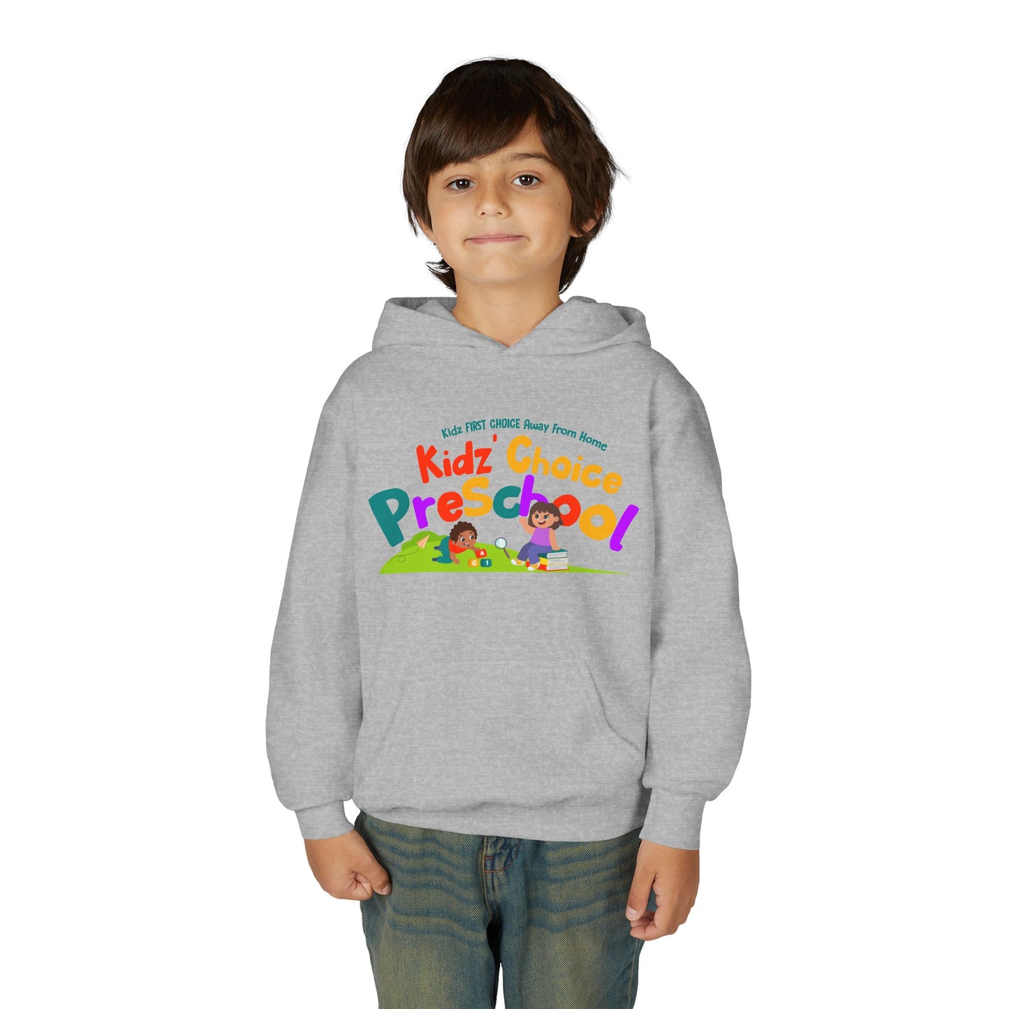 Kidz Choice Preschool Youth Hoodie — Colorful Kids School Logo Sweatshirt