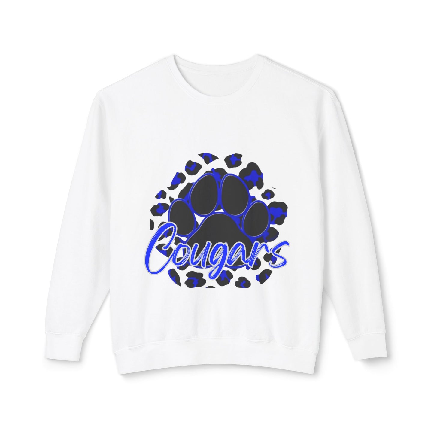 Cougars Paw Leopard Print Crewneck Sweatshirt
